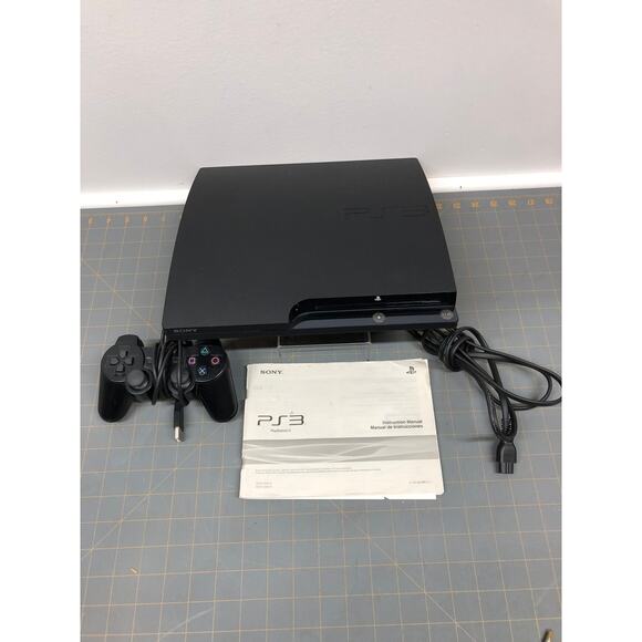 Sony Playstation 3 PS3 slim Console CECH-2001B with one controller & Power Cord - Picture 1 of 12